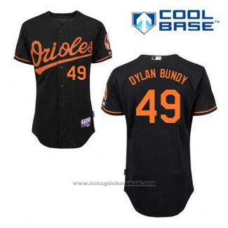 Maglia Baseball Uomo Baltimore Orioles 49 Dylan Bundy Nero Alternato Cool Base