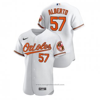 Maglia Baseball Uomo Baltimore Orioles Hanser Alberto Authentic Bianco