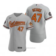 Maglia Baseball Uomo Baltimore Orioles John Means Autentico Grigio