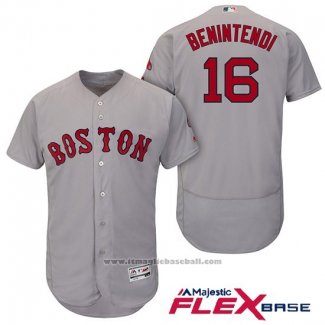 Maglia Baseball Uomo Boston Red Sox 16 Andrew Benintendi Grigio Autentico Flex Base