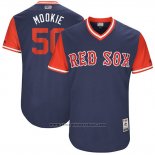 Maglia Baseball Uomo Boston Red Sox 2017 Little League World Series 50 Mookie Betts Blu