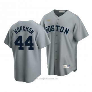 Maglia Baseball Uomo Boston Red Sox Brandon Workman Cooperstown Collection Road Grigio