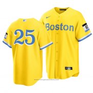 Maglia Baseball Uomo Boston Red Sox Kevin Plawecki 2021 City Connect Or