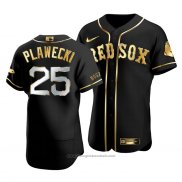 Maglia Baseball Uomo Boston Red Sox Kevin Plawecki Golden Edition Autentico Nero