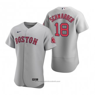 Maglia Baseball Uomo Boston Red Sox Kyle Schwarber Autentico Road Grigio