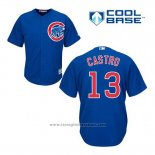 Maglia Baseball Uomo Chicago Cubs 13 Starlin Castro Blu Alternato Cool Base