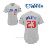 Maglia Baseball Uomo Chicago Cubs 23 Ryne Sandberg Grigio Cool Base