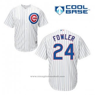 Maglia Baseball Uomo Chicago Cubs 24 Dexter Fowler Bianco Home Cool Base