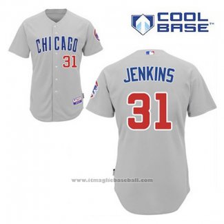 Maglia Baseball Uomo Chicago Cubs 31 Fergie Jenkins Grigio Cool Base