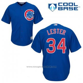 Maglia Baseball Uomo Chicago Cubs 34 Jon Lester Blu Alternato Cool Base