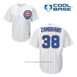 Maglia Baseball Uomo Chicago Cubs 38 Carlos Zambrano Bianco Home Cool Base