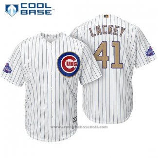 Maglia Baseball Uomo Chicago Cubs 41 John Lackey Bianco Or Cool Base