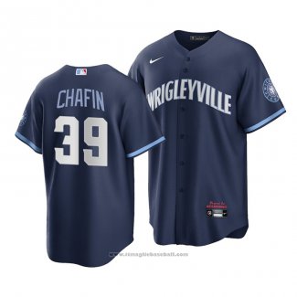 Maglia Baseball Uomo Chicago Cubs Andrew Chafin 2021 City Connect Replica Blu