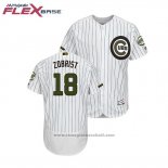 Maglia Baseball Uomo Chicago Cubs Ben Zobrist 2018 Memorial Day Flex Base Bianco