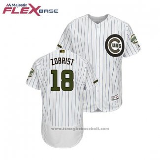 Maglia Baseball Uomo Chicago Cubs Ben Zobrist 2018 Memorial Day Flex Base Bianco