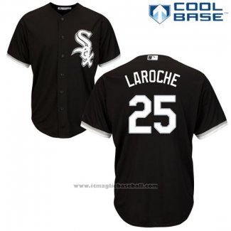 Maglia Baseball Uomo Chicago White Sox 25 Adam Laroche Nero Cool Base