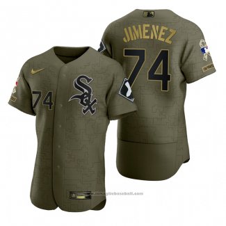 Maglia Baseball Uomo Chicago White Sox Eloy Jimenez Camouflage Digitale Verde 2021 Salute To Service