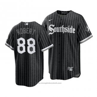 Maglia Baseball Uomo Chicago White Sox Luis Robert 2021 City Connect Replica Nero