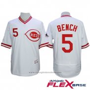 Maglia Baseball Uomo Cincinnati Reds 5 Johnny Bench Autentico Collection Flex Base Bianco1