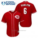 Maglia Baseball Uomo Cincinnati Reds Billy Hamilton 6 Rosso Alternato Cool Base