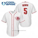 Maglia Baseball Uomo Cincinnati Reds Johnny Bench 5 Bianco Home Cool Base