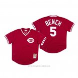 Maglia Baseball Uomo Cincinnati Reds Johnny Bench Autentico 1983 Bp Mesh Rosso