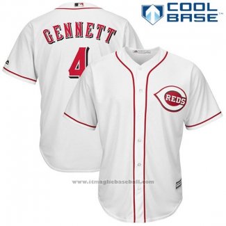 Maglia Baseball Uomo Cincinnati Reds Scooter Gennett 4 Bianco Cool Base