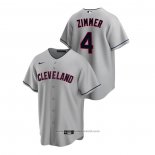 Maglia Baseball Uomo Cleveland Indians Bradley Zimmer Road Replica Grigio