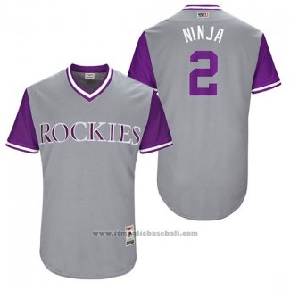 Maglia Baseball Uomo Colorado Rockies 2017 Little League World Series Alexi Amarista Grigio