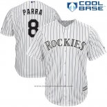 Maglia Baseball Uomo Colorado Rockies Gerardo Parra 8 Bianco Cool Base