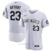 Maglia Baseball Uomo Colorado Rockies Kris Bryant Autentico Bianco