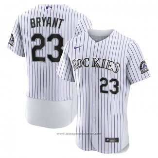 Maglia Baseball Uomo Colorado Rockies Kris Bryant Autentico Bianco