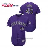 Maglia Baseball Uomo Colorado Rockies Scott Oberg Autentico Collection Flex Base Viola