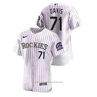 Maglia Baseball Uomo Colorado Rockies Wade Davis Authentic Bianco