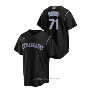 Maglia Baseball Uomo Colorado Rockies Wade Davis Replica Alternato Nero