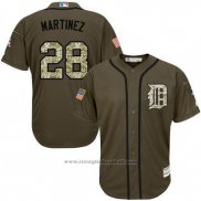 Maglia Baseball Uomo Detroit Tigers 28 J.d. Martinez Verde Salute To Service