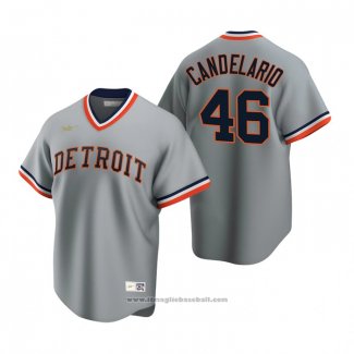 Maglia Baseball Uomo Detroit Tigers Jeimer Candelario Cooperstown Collection Road Grigio