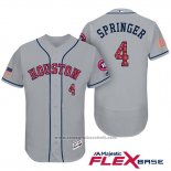 Maglia Baseball Uomo Houston Astros 2017 Stelle e Strisce George Springer Grigio Flex Base