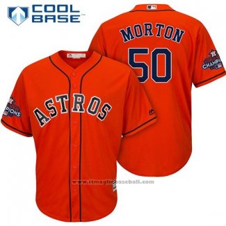Maglia Baseball Uomo Houston Astros Charlie Morton Arancione Cool Base