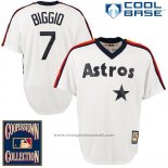 Maglia Baseball Uomo Houston Astros Craig Biggio 7 Bianco Cool Base Cooperstown