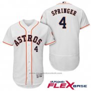 Maglia Baseball Uomo Houston Astros George Springer Bianco Home Autentico Flex Base
