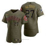 Maglia Baseball Uomo Houston Astros Jose Altuve Camouflage Digitale Verde 2021 Salute To Service