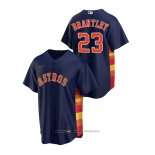 Maglia Baseball Uomo Houston Astros Michael Brantley Replica Alternato Blu