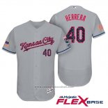 Maglia Baseball Uomo Kansas City Royals 2017 Stelle e Strisce Kelvin Herrera Grigio Flex Base