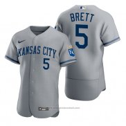 Maglia Baseball Uomo Kansas City Royals George Brett 2022 Autentico Grigio