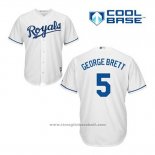 Maglia Baseball Uomo Kansas City Royals George Brett 5 Bianco Home Cool Base