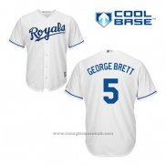 Maglia Baseball Uomo Kansas City Royals George Brett 5 Bianco Home Cool Base