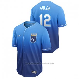 Maglia Baseball Uomo Kansas City Royals Jorge Soler Fade Autentico Blu