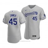 Maglia Baseball Uomo Kansas City Royals Kyle Zimmer Autentico Road Grigio