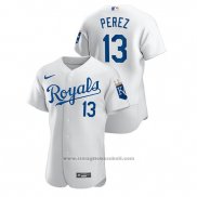 Maglia Baseball Uomo Kansas City Royals Salvador Perez Autentico Bianco